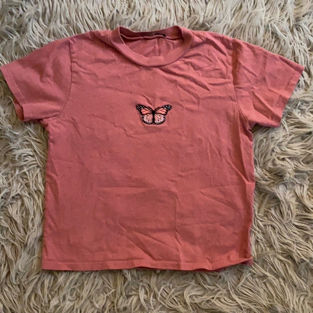 Brandy Melville Pink Butterfly TShirt
